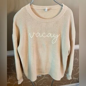 Cream shaker knit sweater